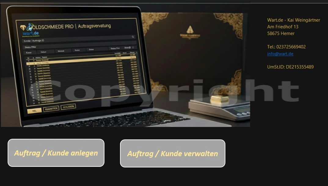 die Auftragsverwaltung - auf einem Blatt. Übersichtlich und einfach